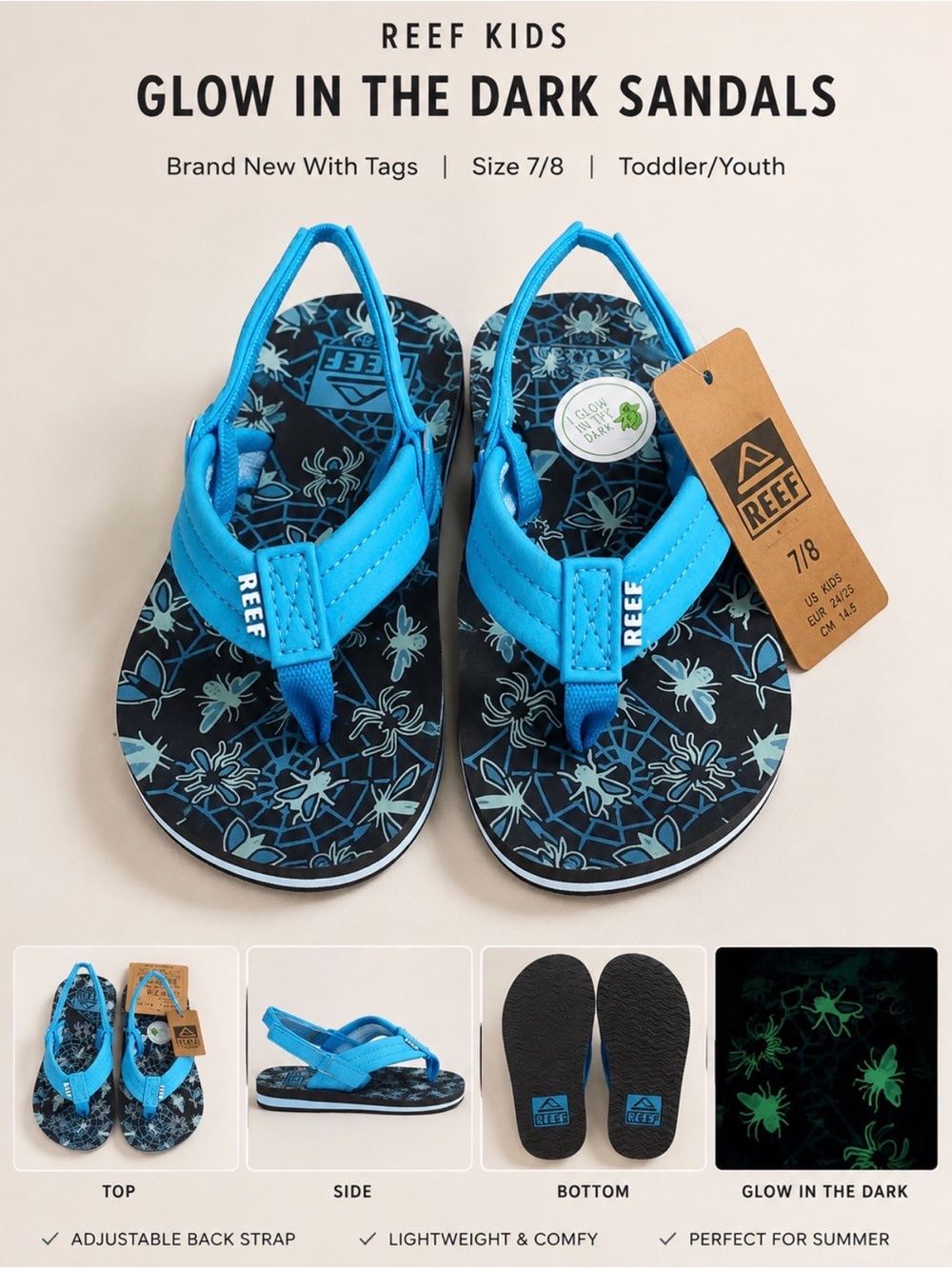 Reef Kids Glow in the Dark Sandals